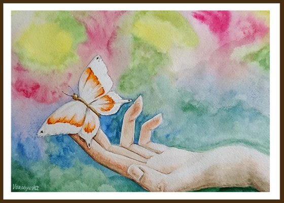 Miracle touch. Original watercolor painting by Svetlana Vorobyeva