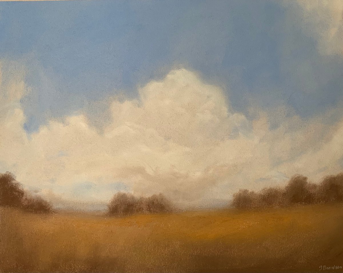 Impressionistic Landscape Pastel Drawing By Jessica Davidson, 14 X 11, Afternoon Delight, Original Artwork