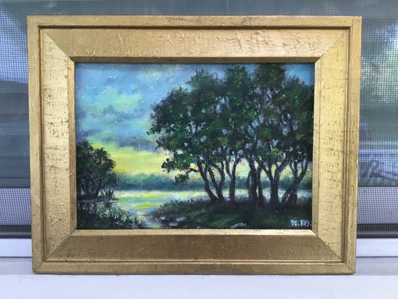 SHORE TREES MINI - oil 5X7 (SOLD)