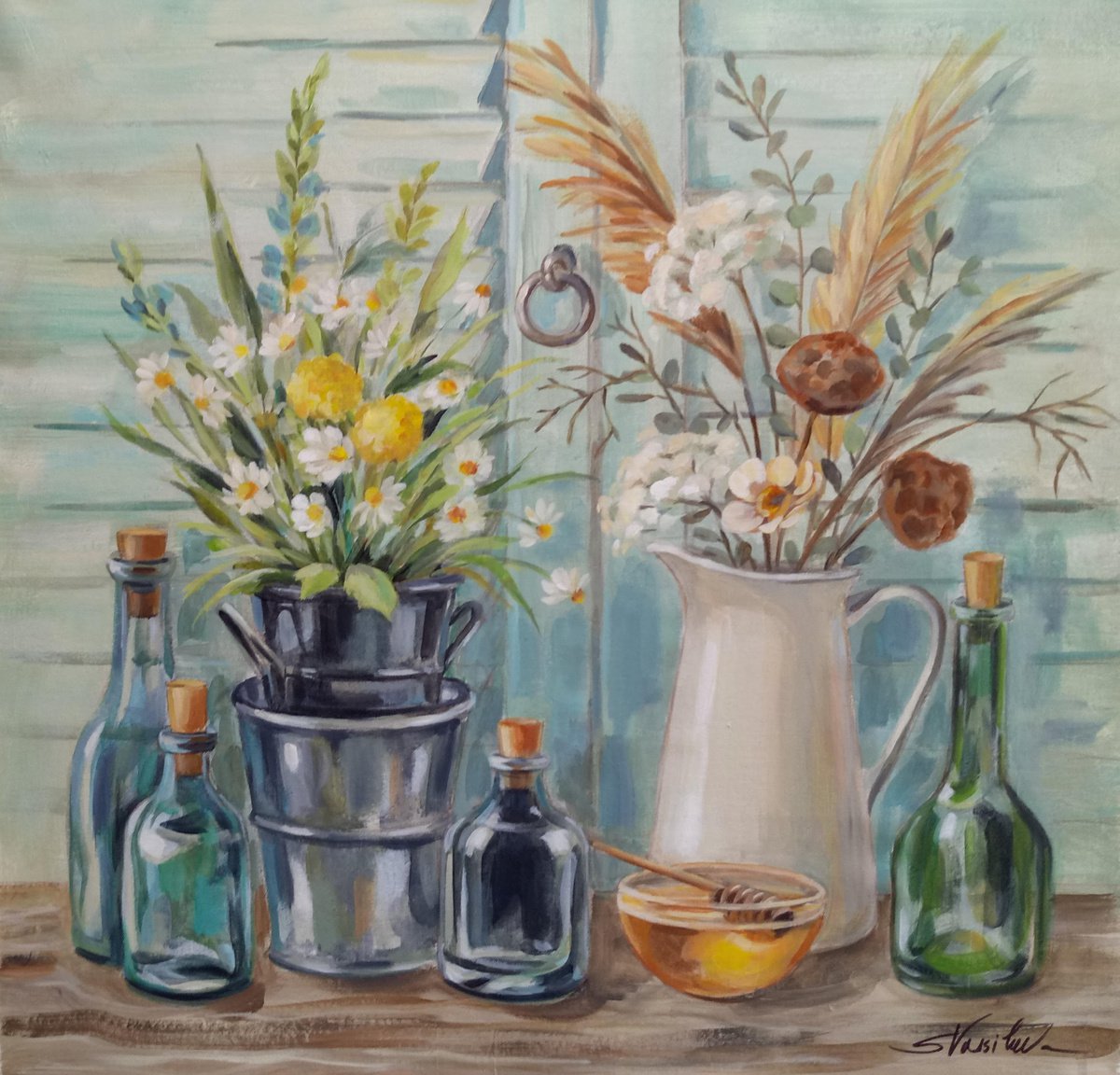  Cottage Windowsill By Silvia Vassileva, 26 X 26, Artwork For Sale On Artfinder