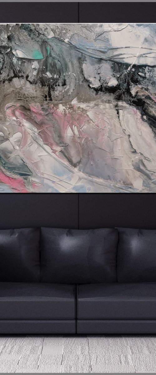 Romantic Interlude 190cm x 100cm Textured Abstract Painting by Franko