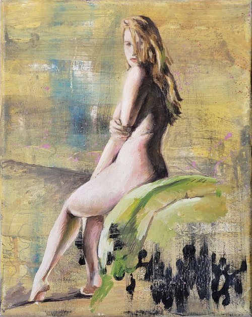 Blond Woman Sitting In The Sun by Lisa Braun
