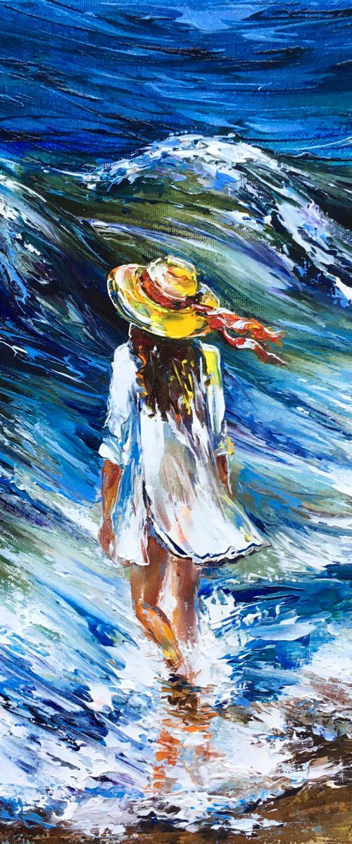 Girl in a straw hat by Olena  Romanenko