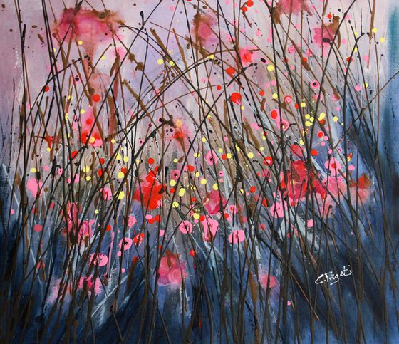 Magic Times #2 -  Original abstract floral landscape