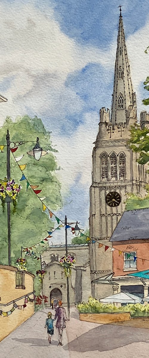Market Place, Kettering, Northamptonshire by JANE  DENTON