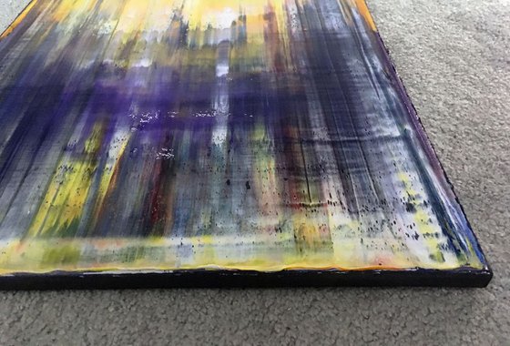 "Purple Rain" - FREE USA SHIPPING - Original PMS Abstract Oil Painting On Canvas - 16" x 20"