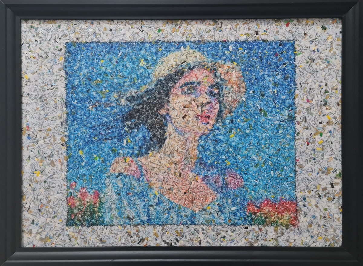 Impressionistic Portrait Collage By Alessio Mazzarulli, 30 X 22, Not Your Doll - 14 (N.676), Original Artwork