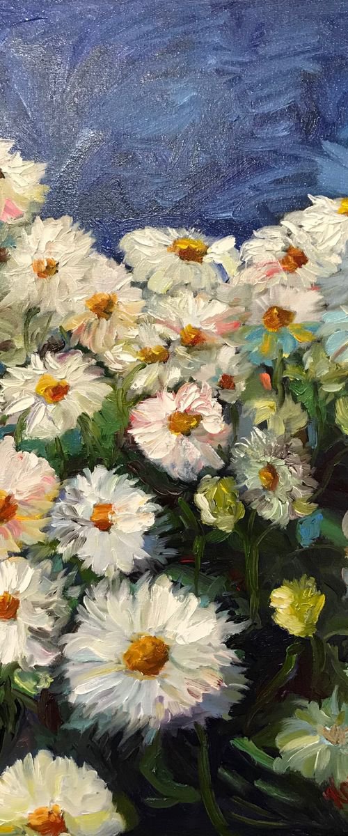 White chrysanthemums by Kateryna Krivchach