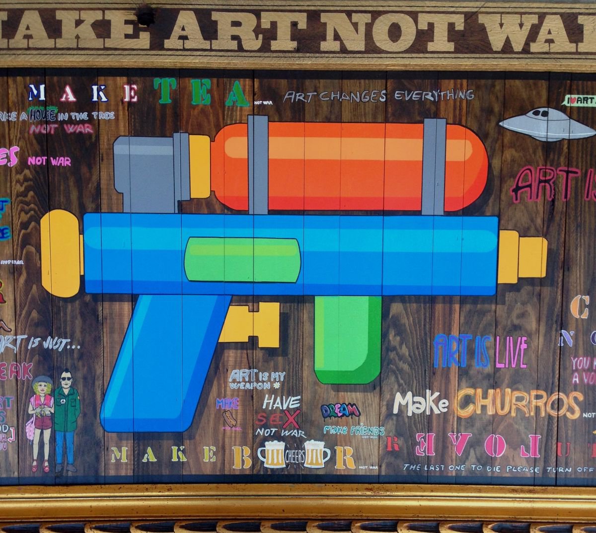 MAKE ART NOT WAR (142 x 52cm) (55.9 x 28.3