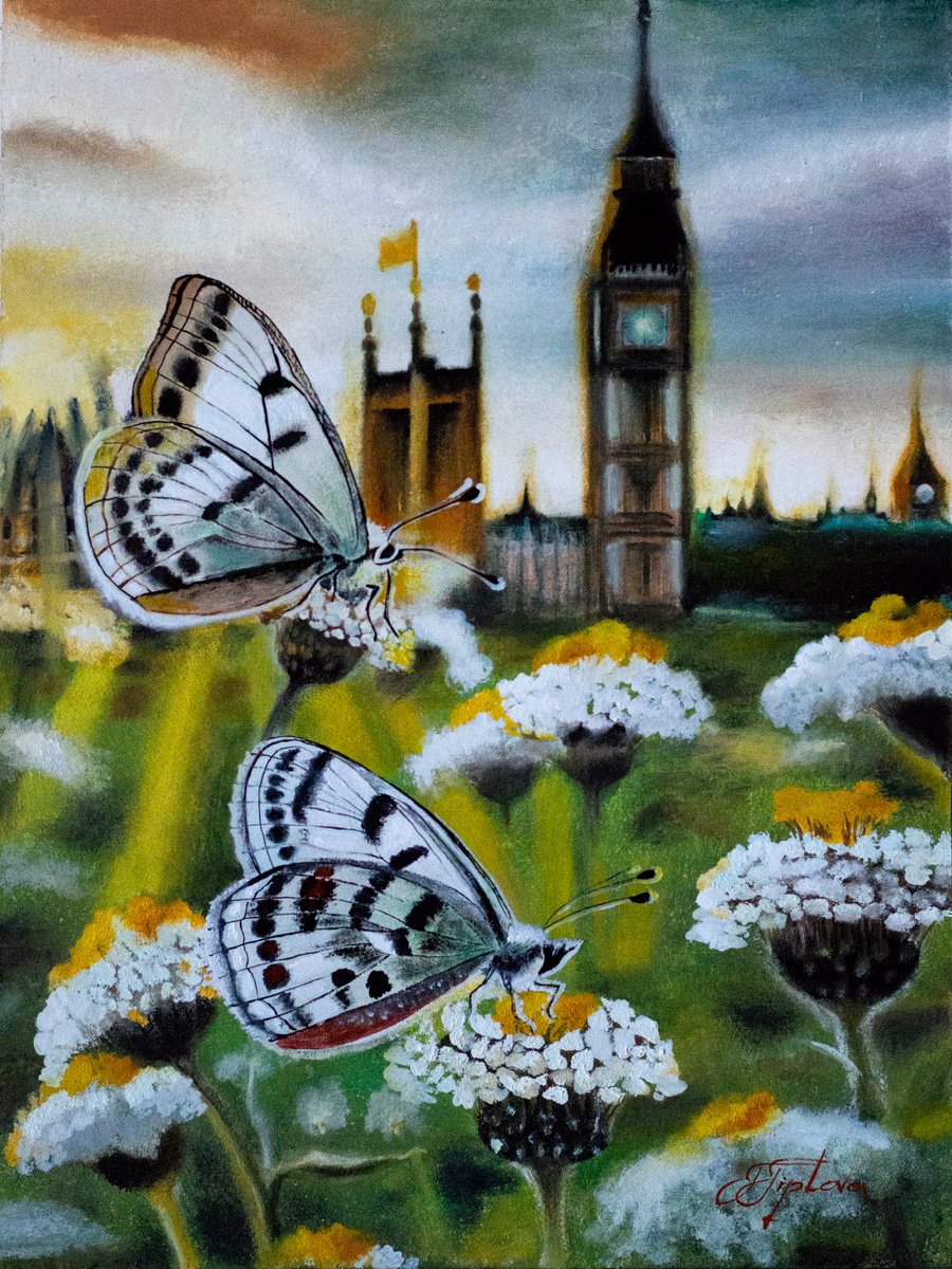 Impressionistic Landscape Oil Painting By Tetiana Tiplova, 12 X 16", Summer In London, Original Artwork
