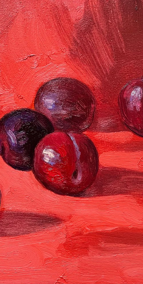Still Life with plums by Elina Arbidane