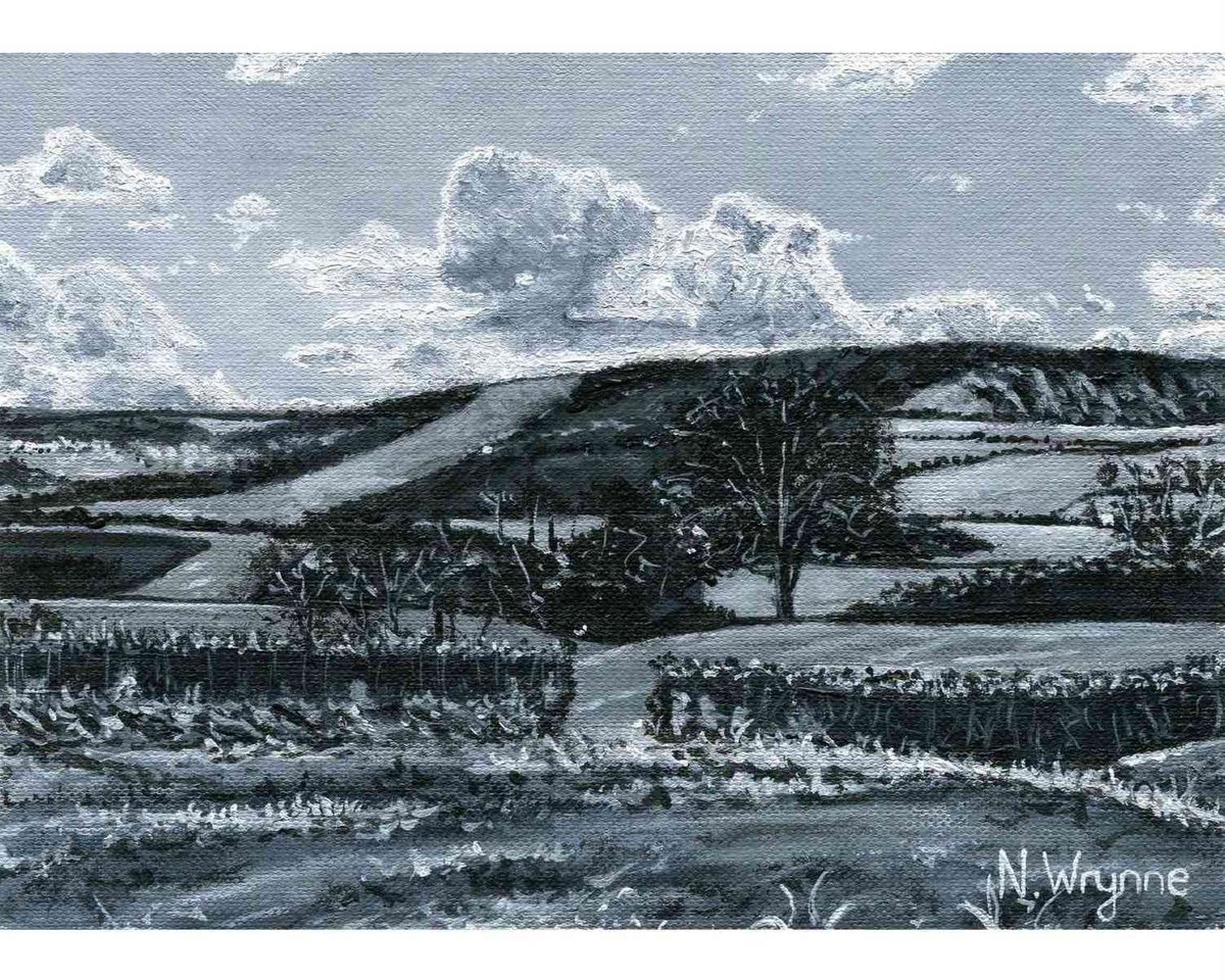 Over the Fields - Original Acrylic Countryside Landscape by Neil Wrynne