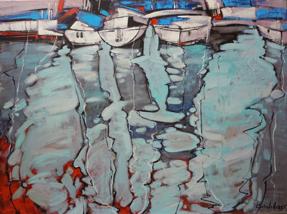 Impressionistic Landscape Oil Painting By Anastasiia Kraineva (Masniuk), 53 X 39, Weightlessness, Original Artwork