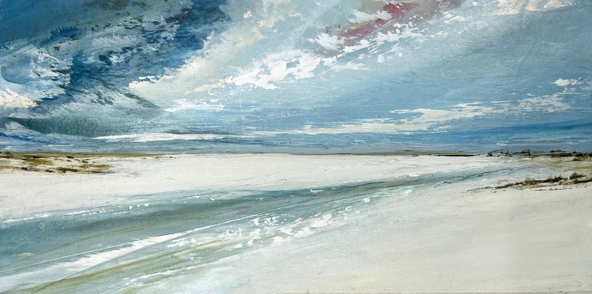 Candyfloss Clouds small seascape by Jane Skingley