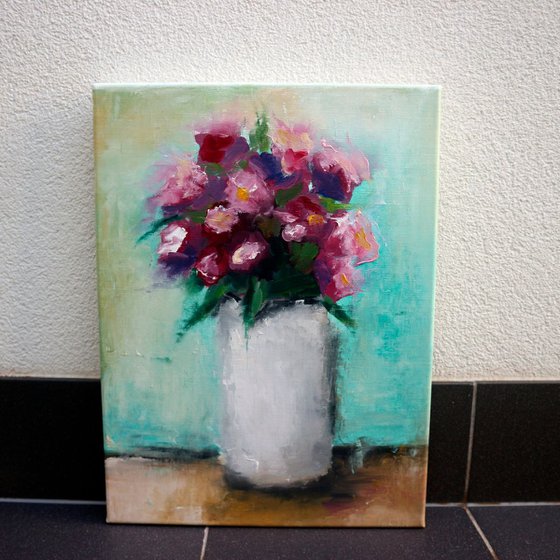 Abstract Flowers painting Oil painting on canvas Still life painting