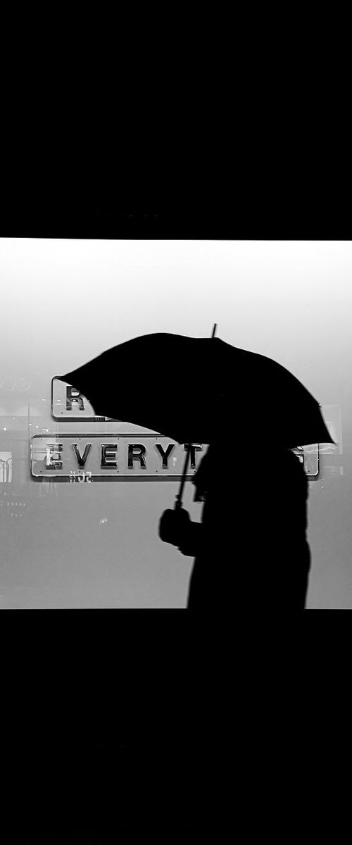 Rider On The Storm - Black And White Night Photography Print, 12x12 Inches, C-Type, Unframed by Amadeus Long