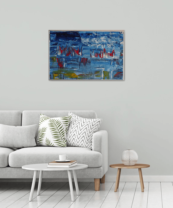 Tropical blue (framed artwork ready to hang)