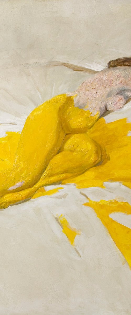 nude woman in yellow by Olivier Payeur