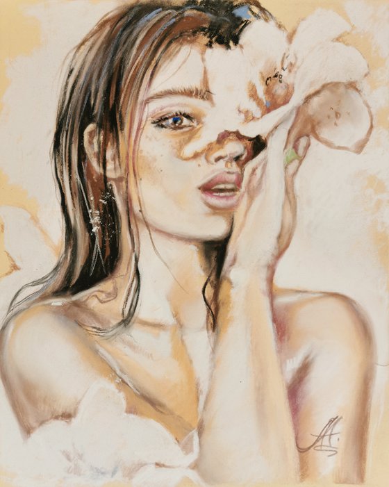 Pastel Portrait, Girl Painting, Portrait of a Girl, Pastel Art