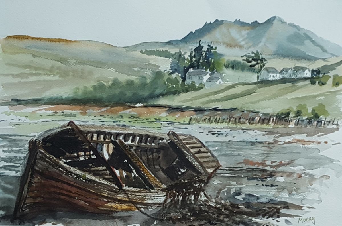 Impressionistic Landscape Watercolour By Morag Paul, 28 X 20", Had Its Day, Original Artwork