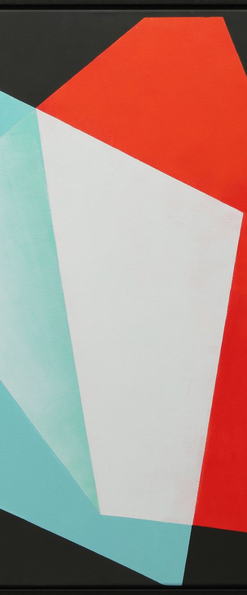 Abstract Painting - Diamond 13 - Incl. frame - 95x95cm - Ronald Hunter - 06N by Ronald Hunter