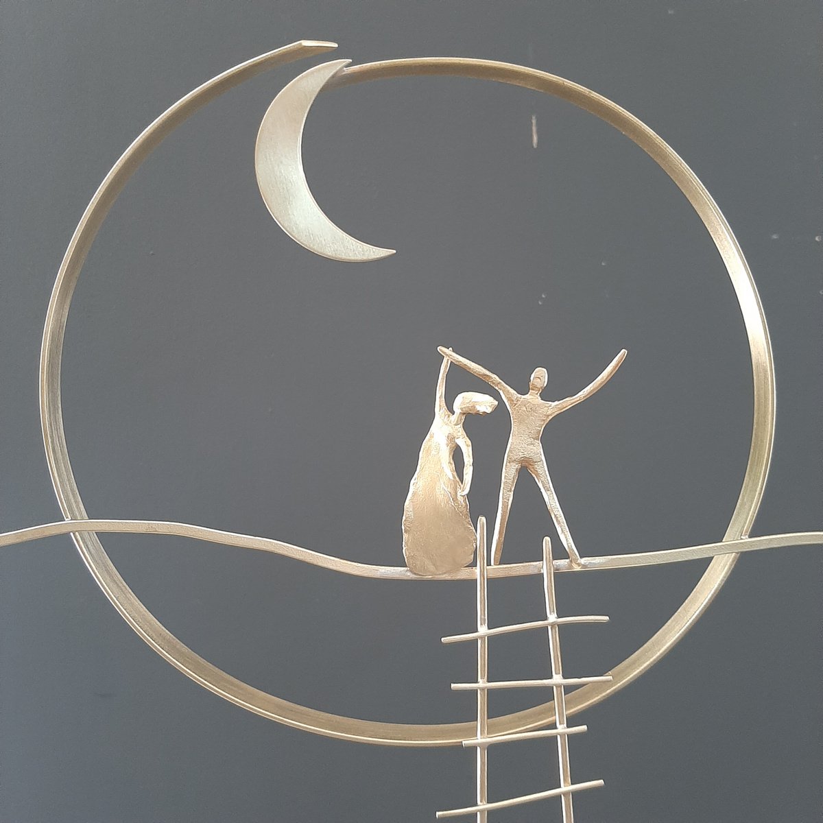 Impressionistic Portrait Bronze Sculpture By Anna Andreadi, 10 X 15, L-Circle, Original Artwork