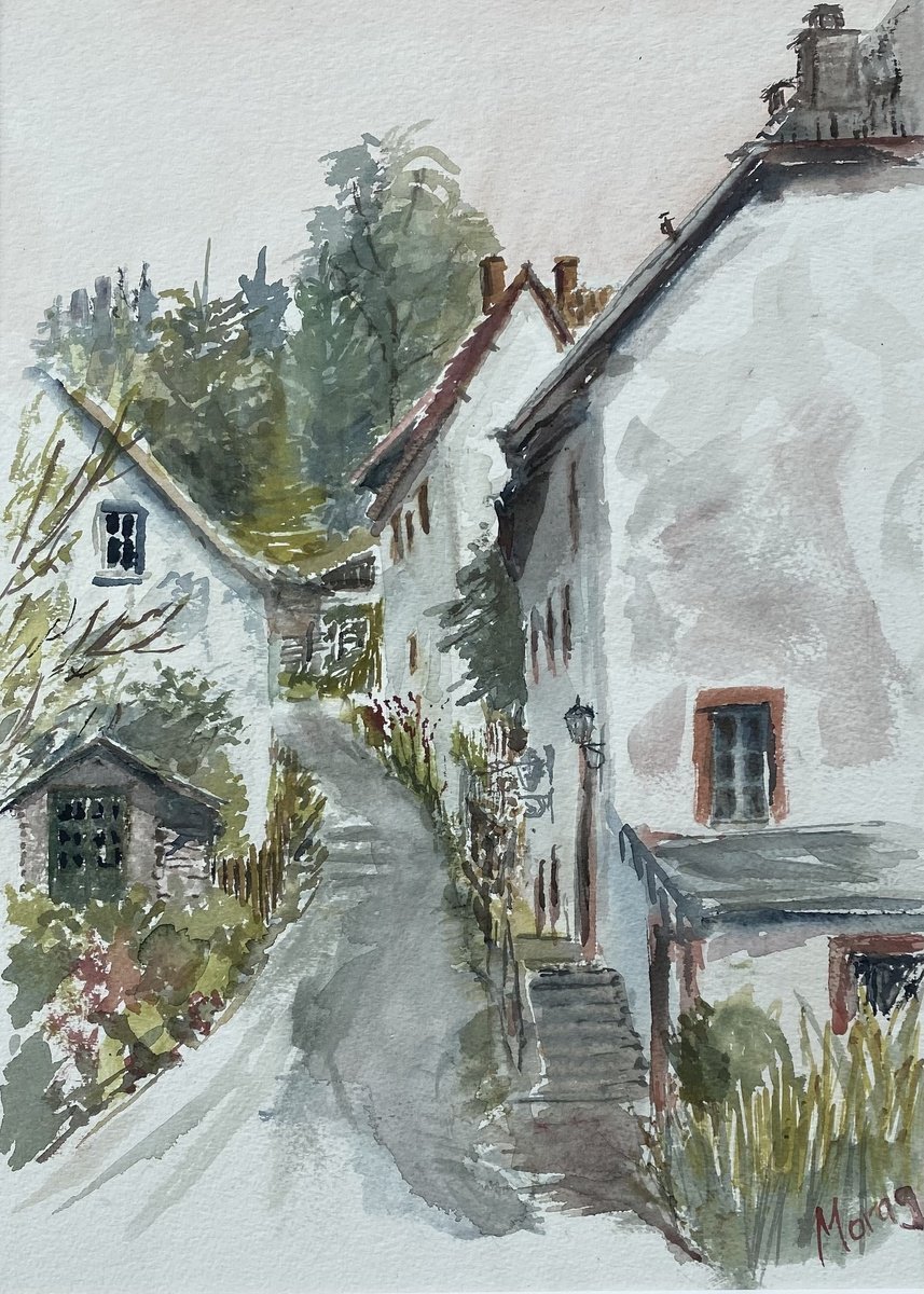 Impressionistic Watercolour , Evening In Kronenburg By Morag Paul, 20 X 24, Artwork For Sale On Artfinder