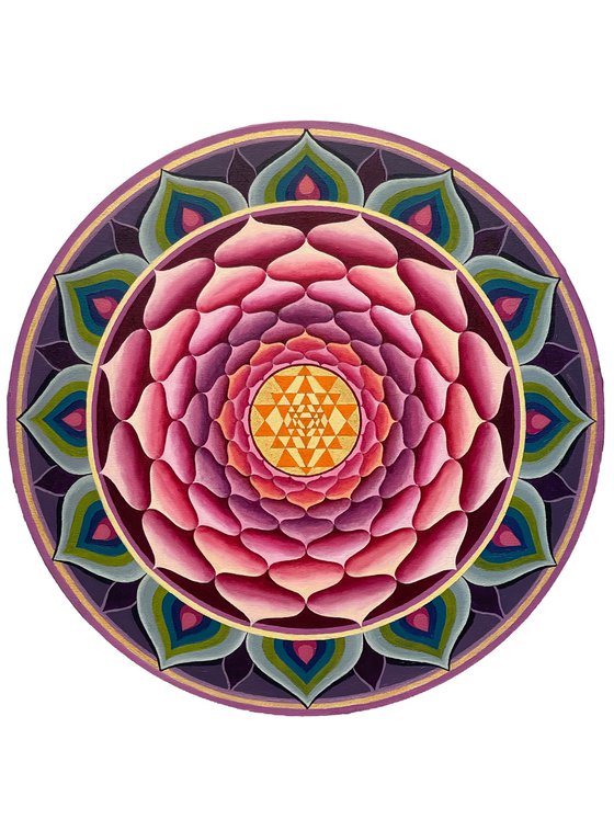 Sri Yantra Unfolding Lotus (Round)