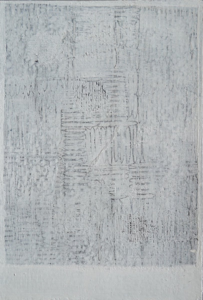 Organic Abstract Acrylic Painting By Anna Jannack, 4 X 6, Sponges V, Original Artwork