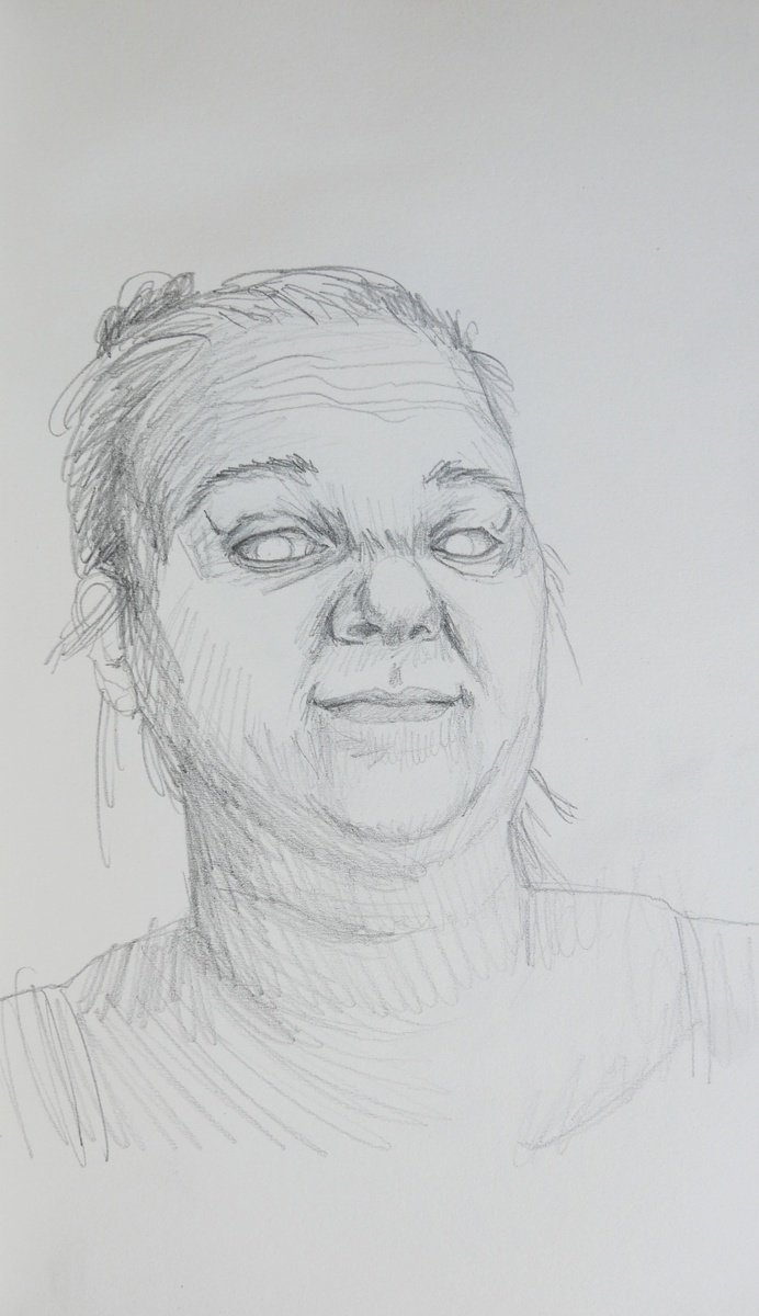 Face sketch July 14 by Karina Danylchuk
