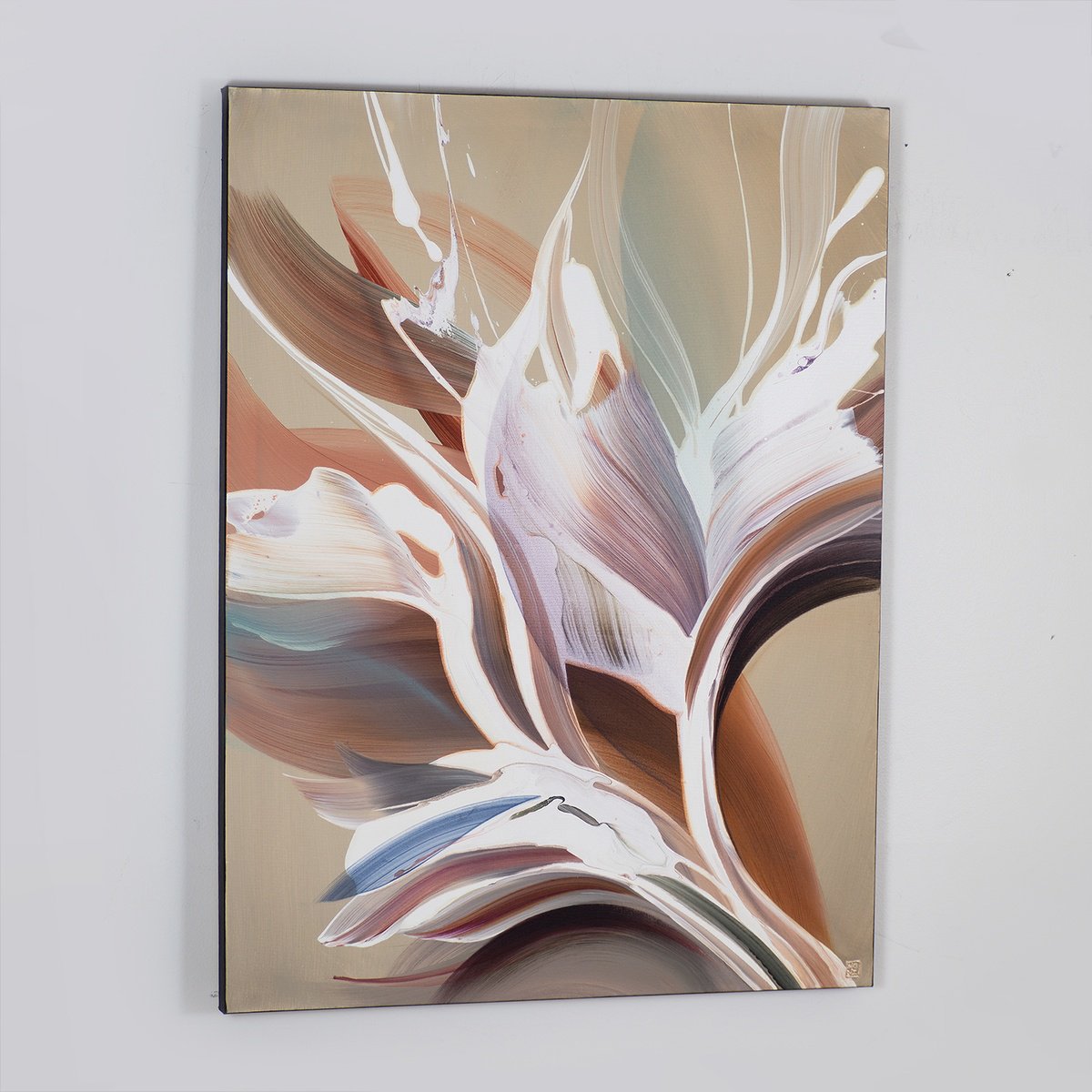 Abstract Acrylic Painting By Novi Lim, 32 X 42", Play, Original Artwork