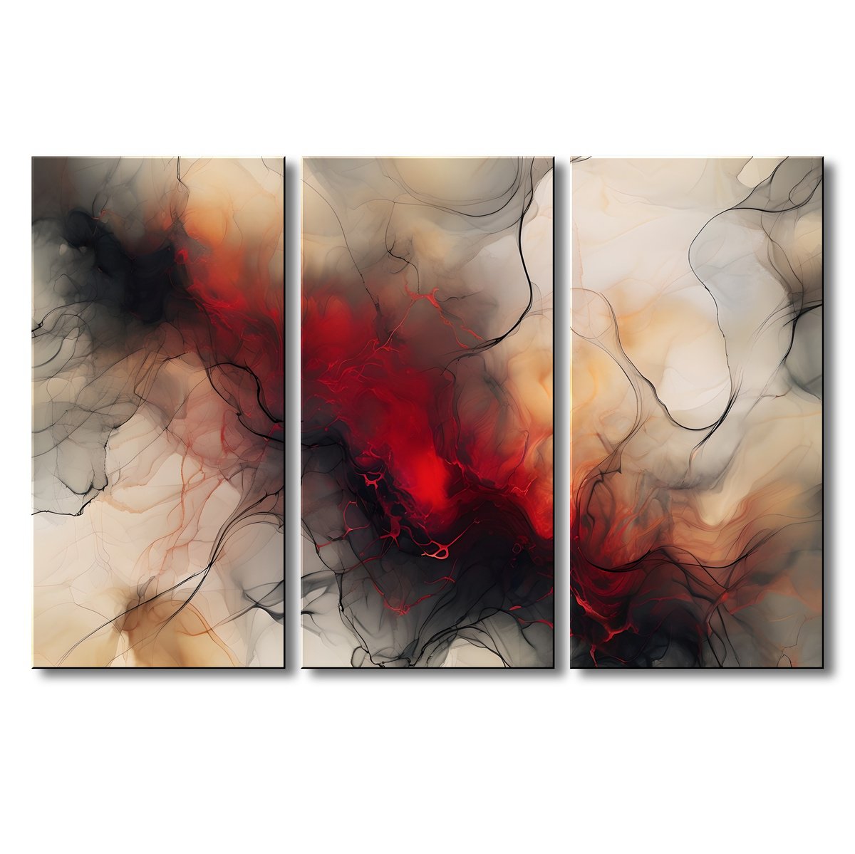 Organic Abstract Giclee Print By Eloise Holbrook, 72 X 48, Fire Stix, Original Artwork