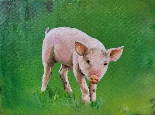 Pink piglet by Lisa Braun