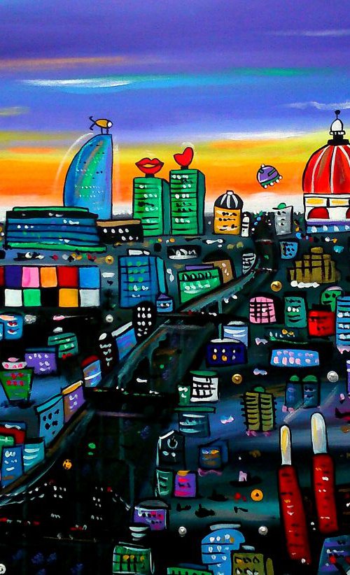 Futuristic Fun City by Maria Luisa  Azzini