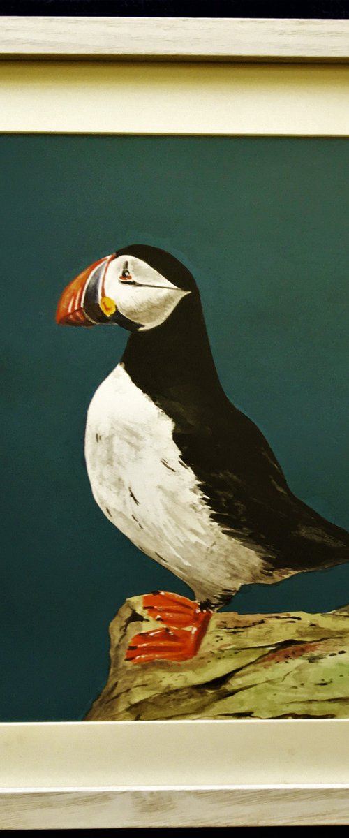 Standing Puffin by Laurence Wheeler