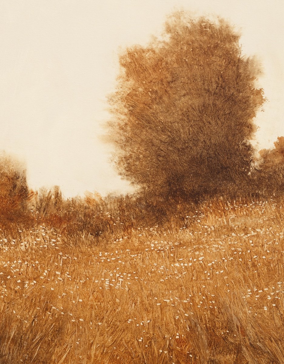 Impressionistic Landscape Acrylic Painting By Don Bishop, 24 X 30, Golden Meadow 250306, Original Artwork