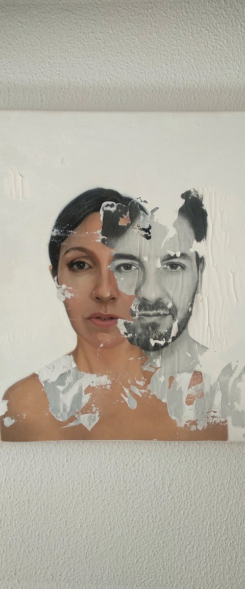 Self portrait with my wife by Raúl Lara