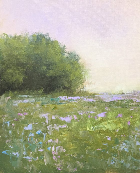 Spring Lavender Field impressionist landscape
