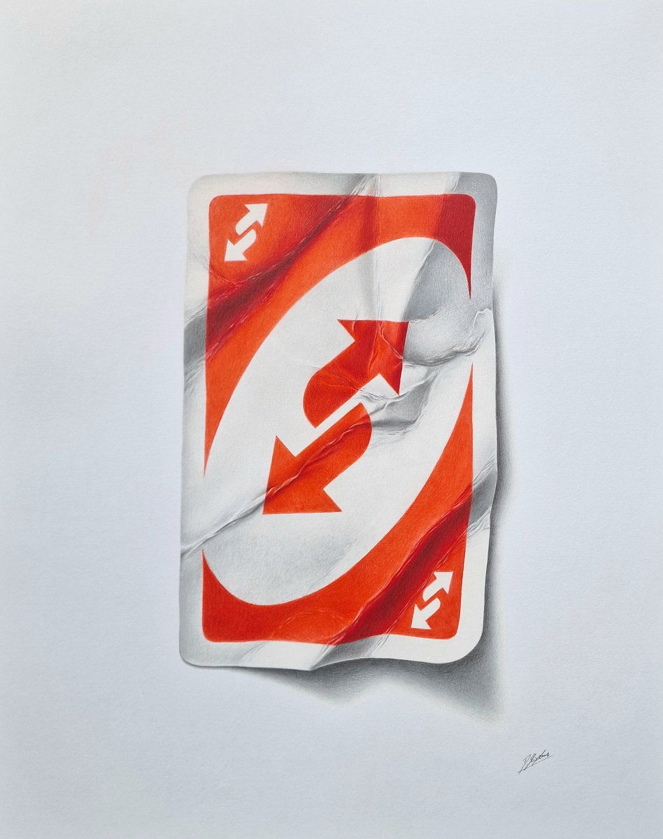 Photorealistic Still Life Pencil Drawing By Daniel Shipton, 16 X 20, Uno! Switch!, Original Artwork