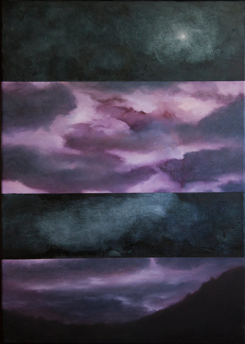 Impressionistic Landscape Oil Painting By Przemek Kret, 20 X 28", Gates Of Twilight, Original Artwork