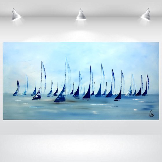 In Harmony - abstract seascape on canvas, ready to hang