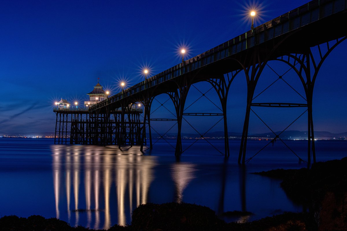 Clevedon Pier at Blue Hour Somerset UK by Paul Nash
