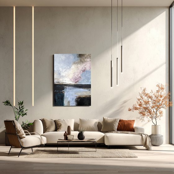 Violet Pink Sky Over Deep Waters