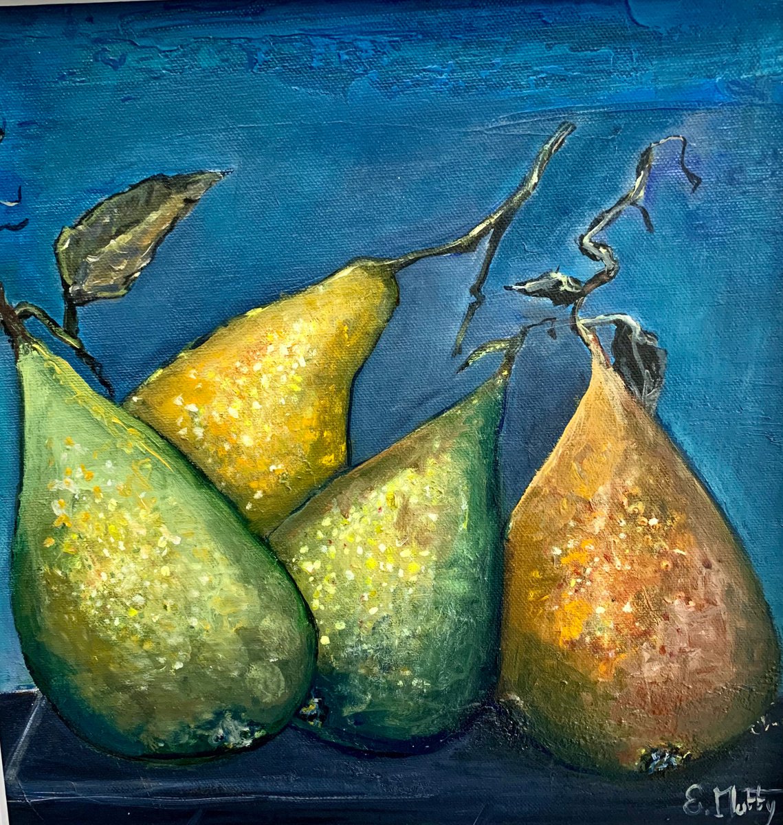 Pears in blue by Elisabetta Mutty