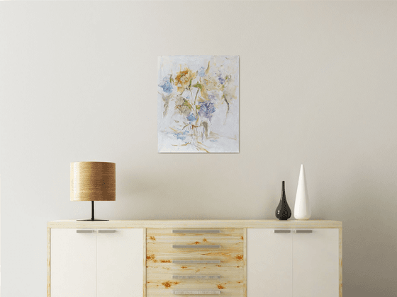 Abstract flowers on white.