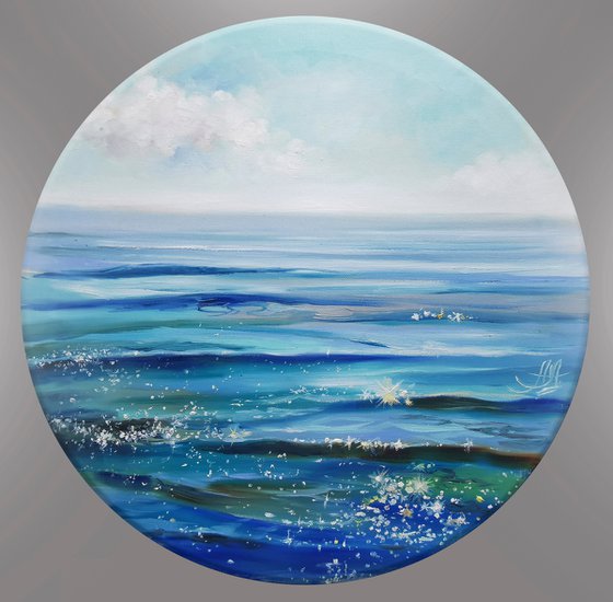 Sea painting on canvas, Seascape oil painting