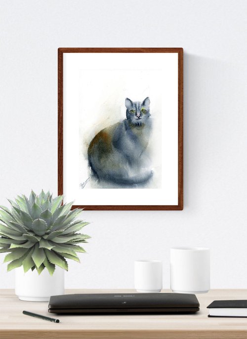 Minimalistic cat #2 by Olga Shefranov (Tchefranov)