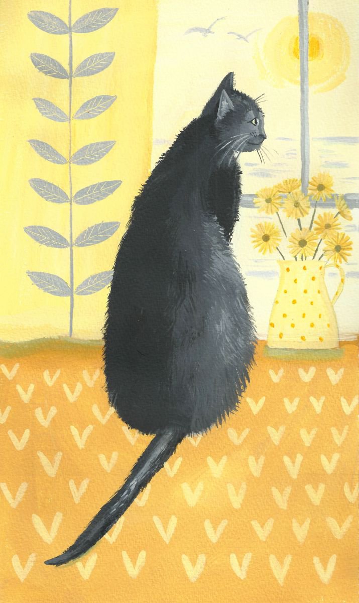 Cat at the window by Mary Stubberfield