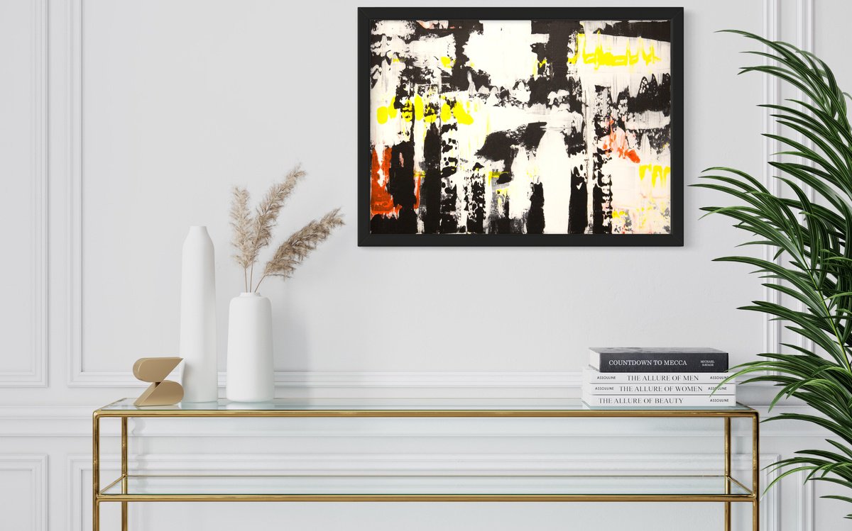 Abstract Acrylic Painting By Km Arts, 28 X 20", A Sensory Interlude, Original Artwork