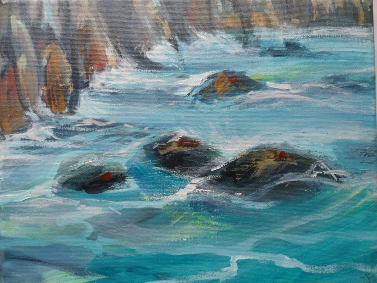 Cape Cornwall, cliffs 2 by Jean Luce